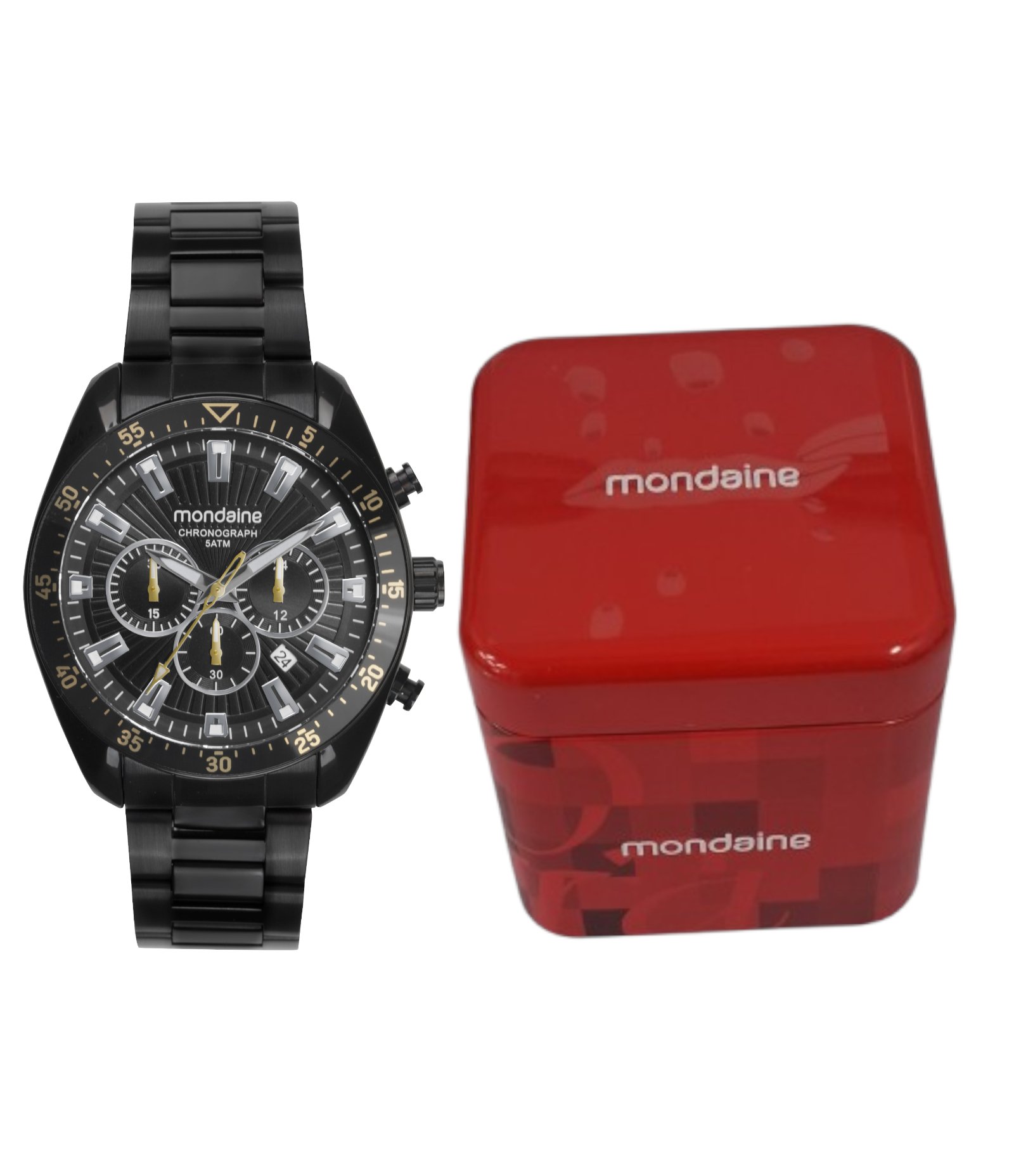 Relógio Cronógrafo Masculino Mondaine Preto 2