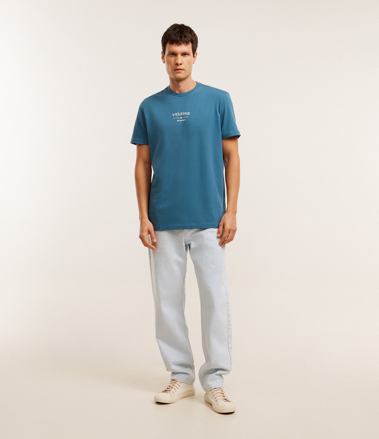 Camiseta Comfort em Algodão com Estampa Lettering Velejar Azul 2