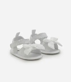 Sandália Infantil em Laise com Laço Aplicado - Tam 15 ao 19