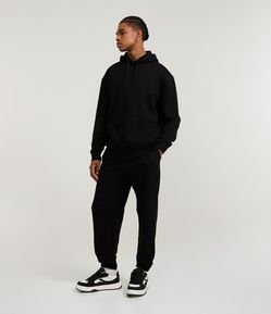 Calça Jogger em Moletom com Cós Elástico e Cordão