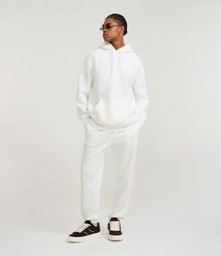 Calça Jogger em Moletom com Cós Elástico e Cordão