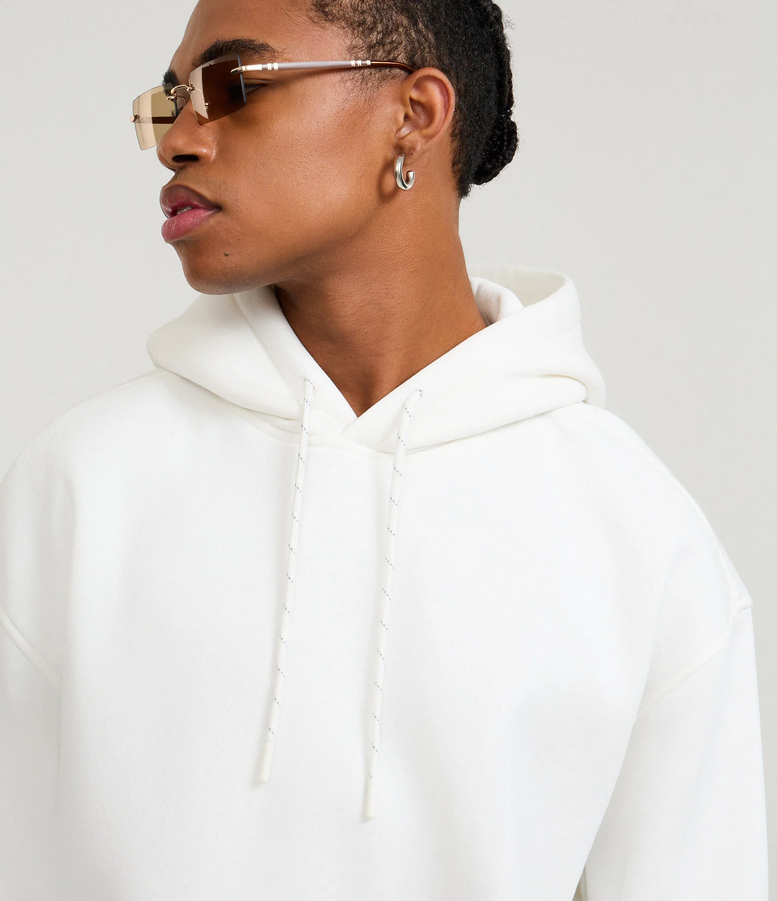 Casaco Relaxed Básico em Moletom com Forro Branco 5