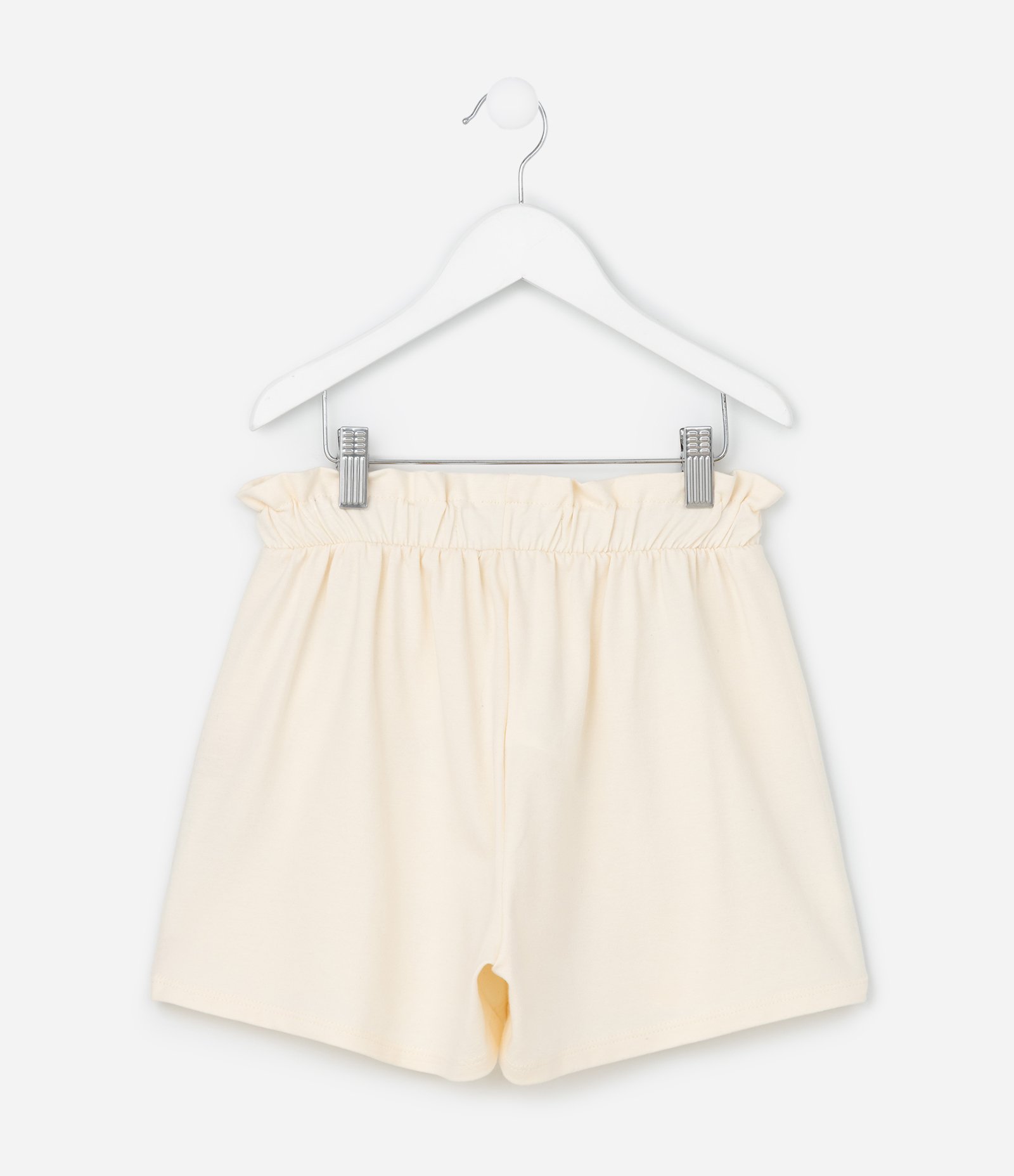 Short Regular Infantil com Estampa de Laços e Paetê - Tam 5 a 14 Anos Bege 3
