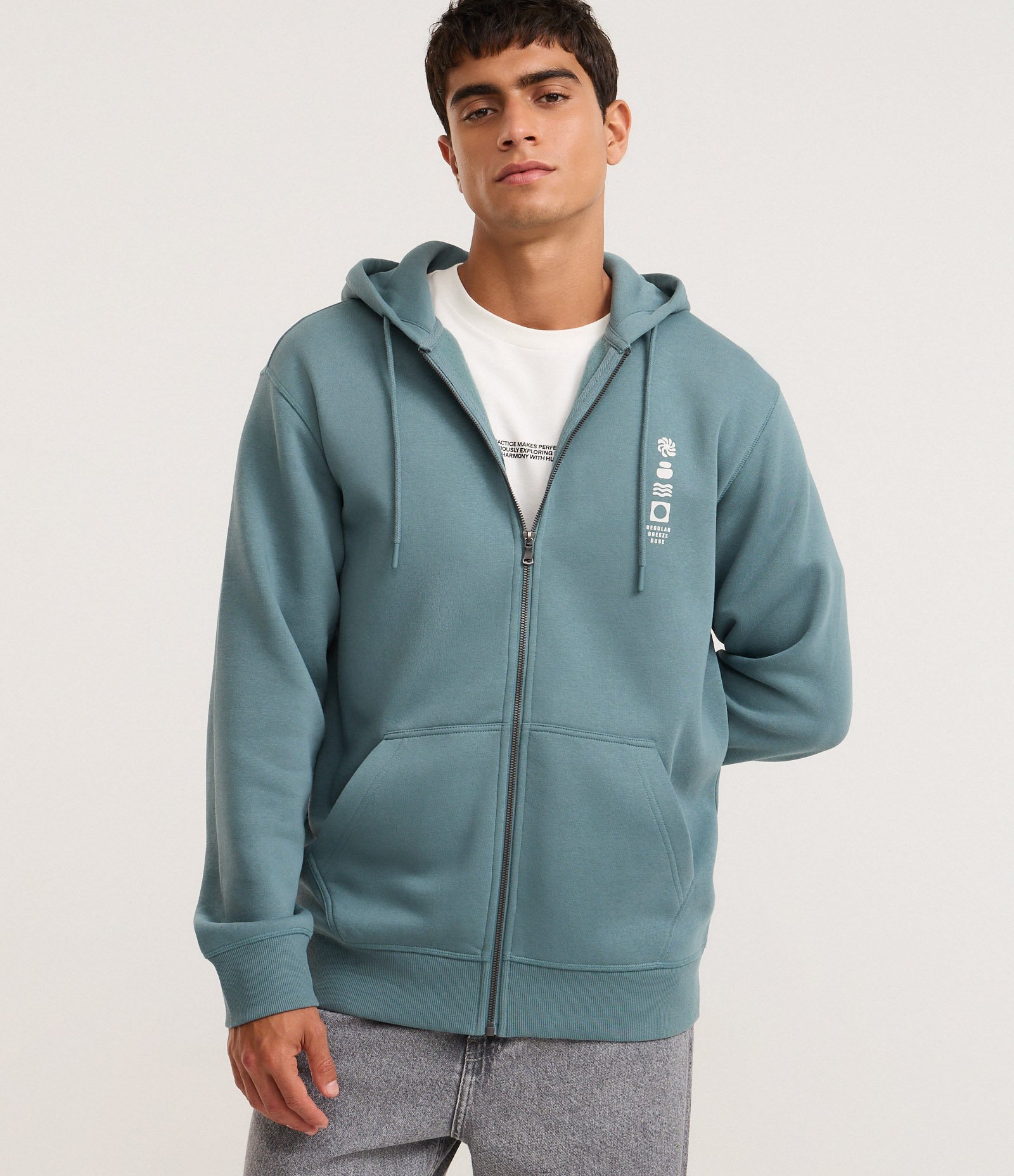 Casaco em Moletom com Estampa Lettering e Capuz Azul 1