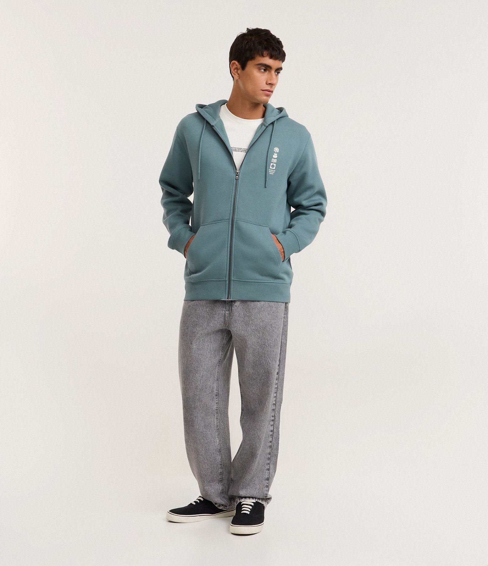 Casaco em Moletom com Estampa Lettering e Capuz Azul 2