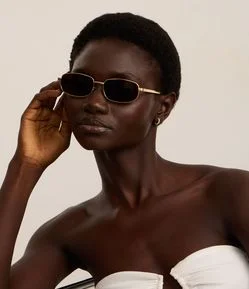 Óculos de Sol Redondo com Haste Fina