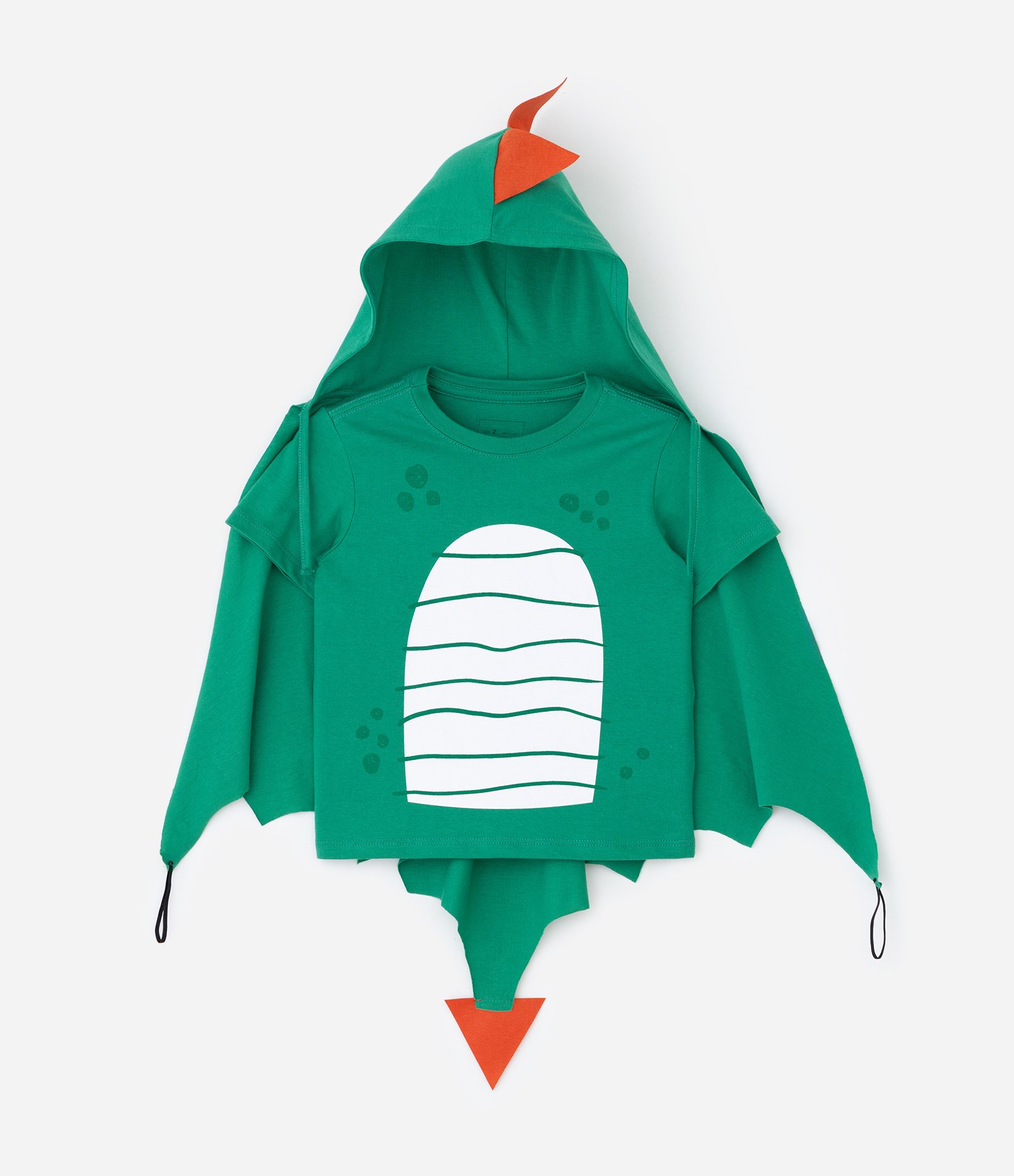 Camiseta Infantil com Capa Dinossauro - Tam 1 a 6 Anos Verde 2