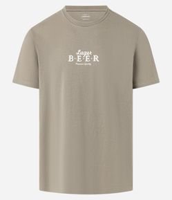 Camiseta Comfort em Algodão com Estampa Lettering Larger Beer