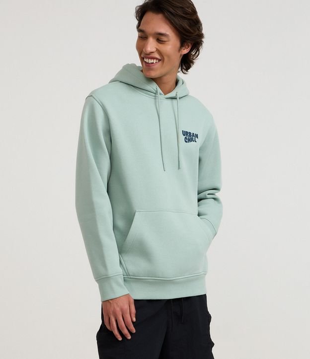 Casaco Comfort em Moletom com Felpa Estampa em Letras urban chill