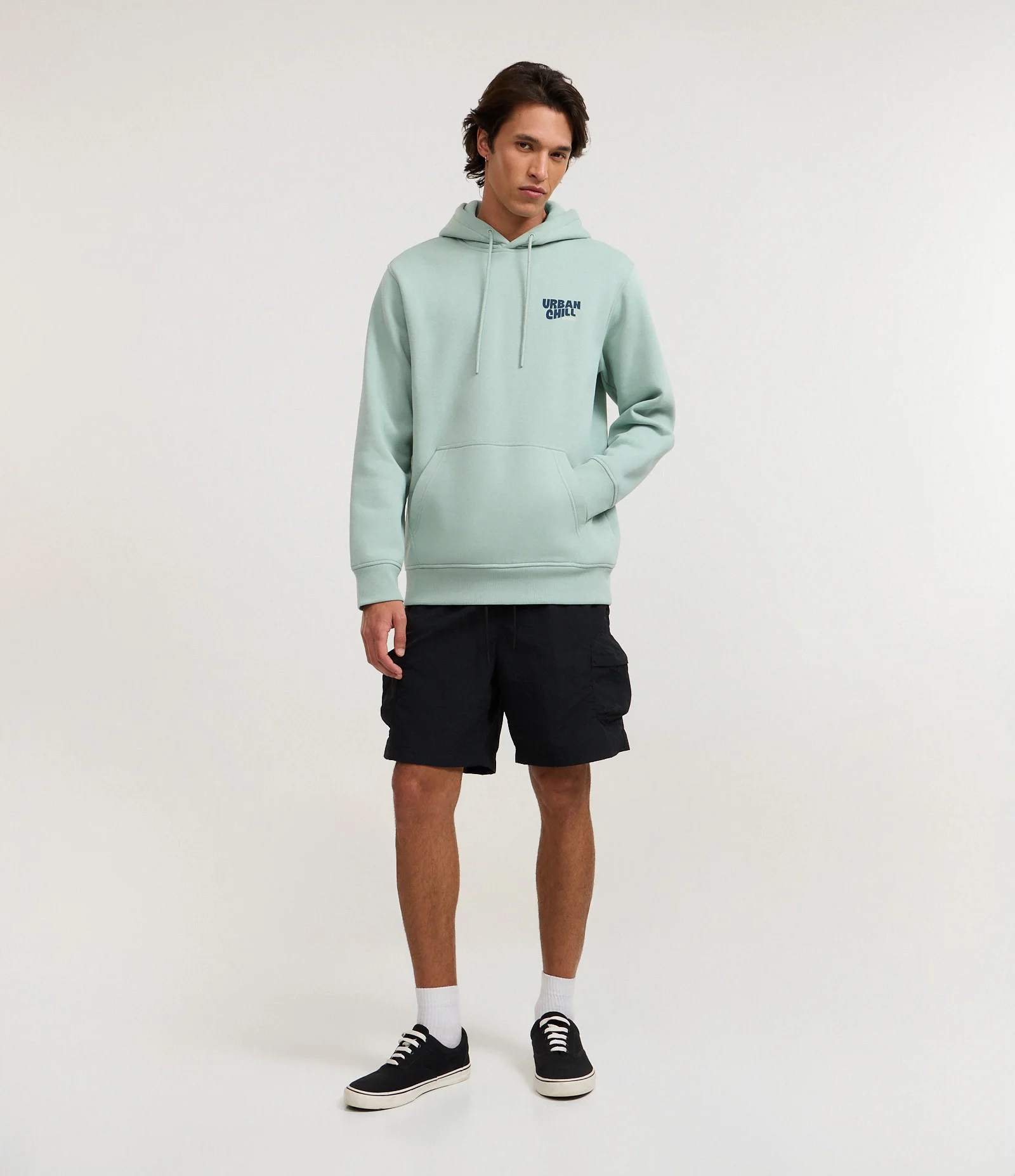 Casaco Comfort em Moletom com Felpa Estampa em Letras urban chill Verde 2