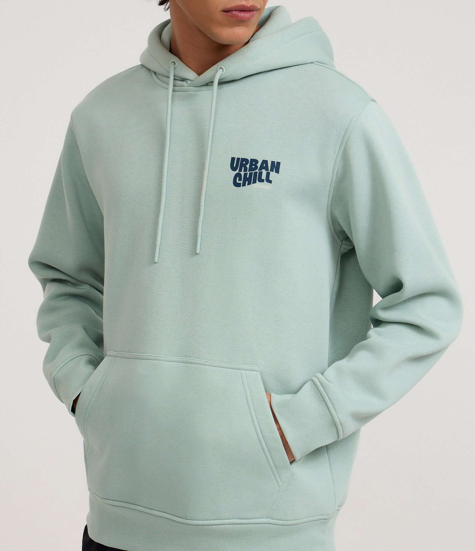 Casaco Comfort em Moletom com Felpa Estampa em Letras urban chill Verde 6