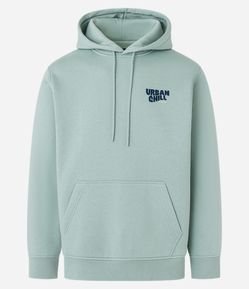 Casaco Comfort em Moletom com Felpa Estampa em Letras urban chill