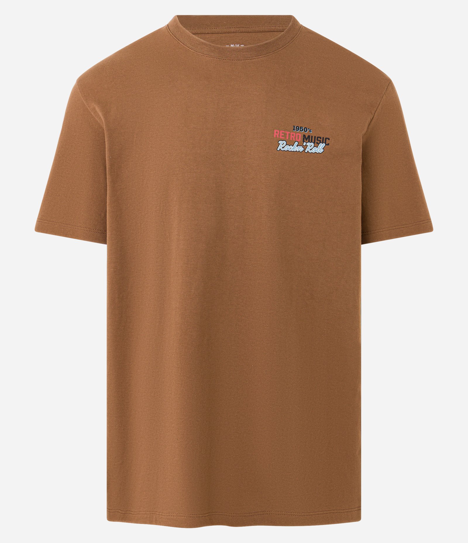 Camiseta em Algodão com Estampa Retro Music Marrom 6