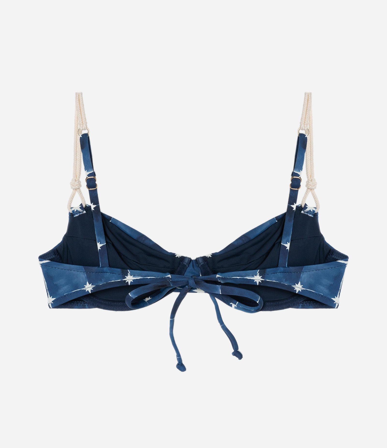 Biquíni Top Meia Taça em Microfibra com Estampa Aquarelada e Alça Elástica Azul 6