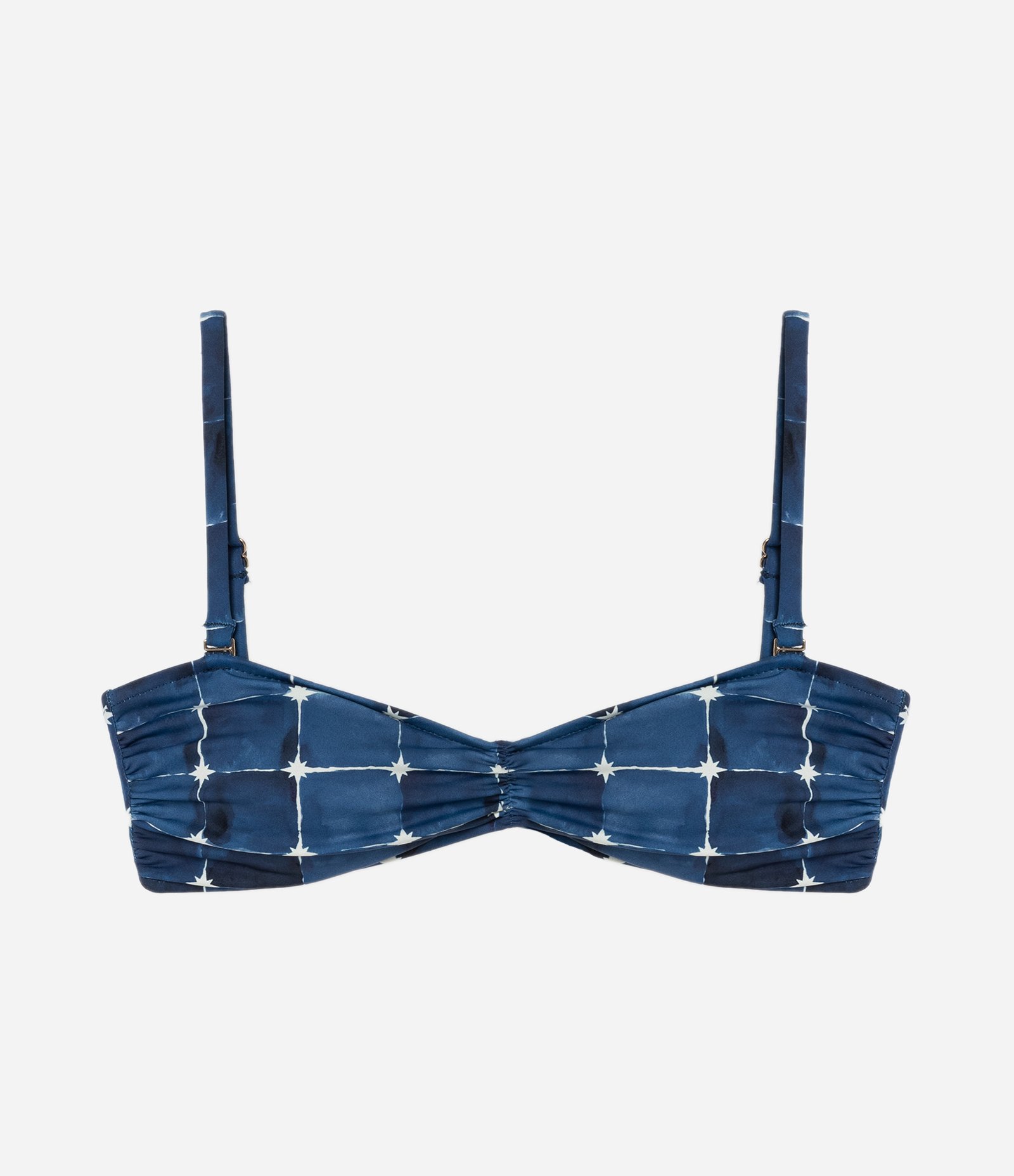 Biquíni Top Bandeau em Microfibra com Estampa Aquarelada e Alças Removíveis Azul 5