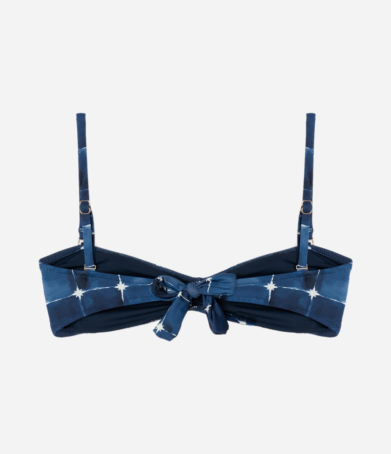 Biquíni Top Bandeau em Microfibra com Estampa Aquarelada e Alças Removíveis Azul 6