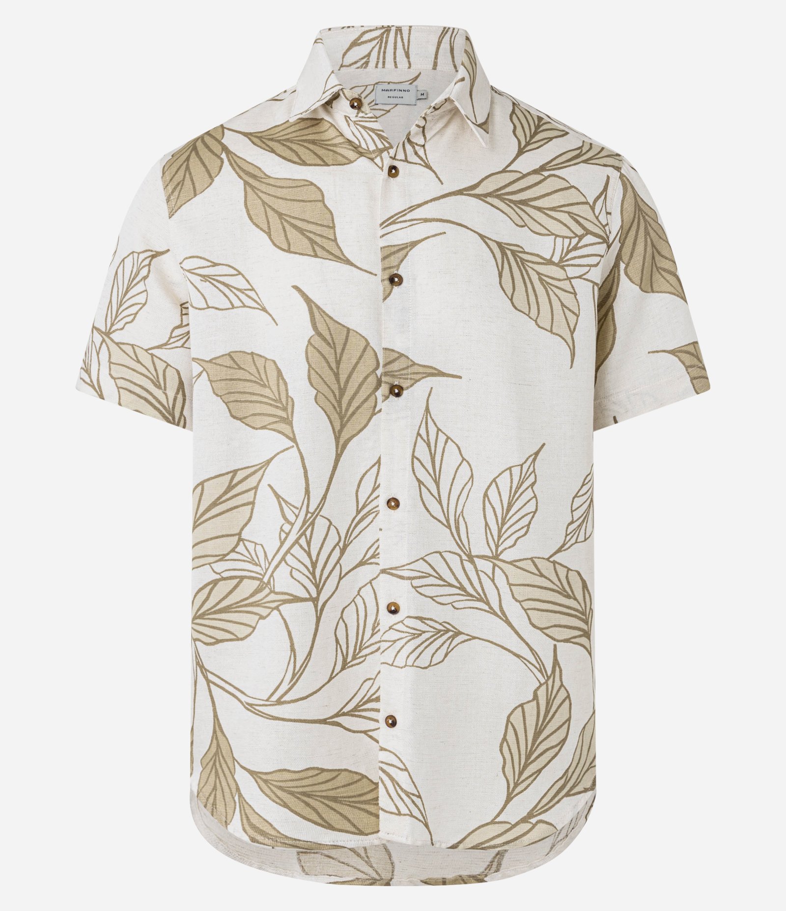 Camisa Regular em Algodão com Estampa de Folhagens Off White 5
