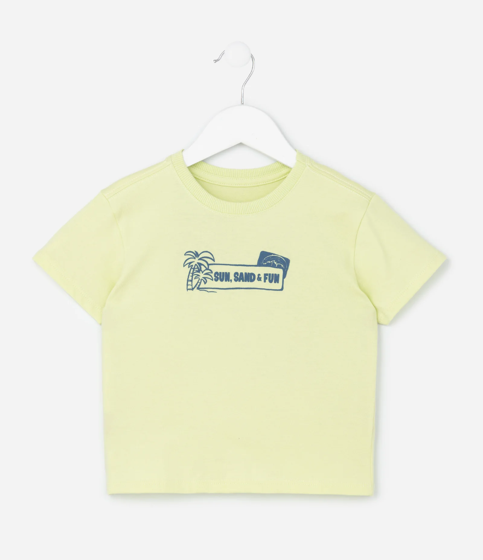 Camiseta Infantil Estampa Frente e Costas de Praia - Tam 1 a 6 Anos Verde 1