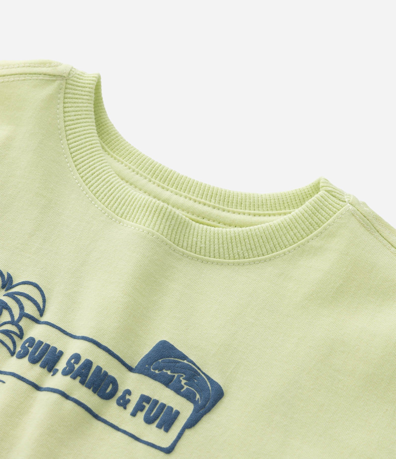 Camiseta Infantil Estampa Frente e Costas de Praia - Tam 1 a 6 Anos Verde 5