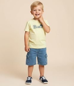 Camiseta Infantil Estampa Frente e Costas de Praia - Tam 1 a 6 Anos