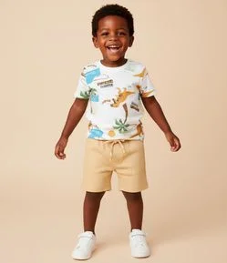 Camiseta Infantil com Estampa de Dinossauros  - Tam 1 a 6 Anos