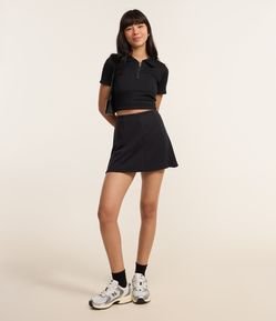 Short Saia em Ponto Roma com Recortes