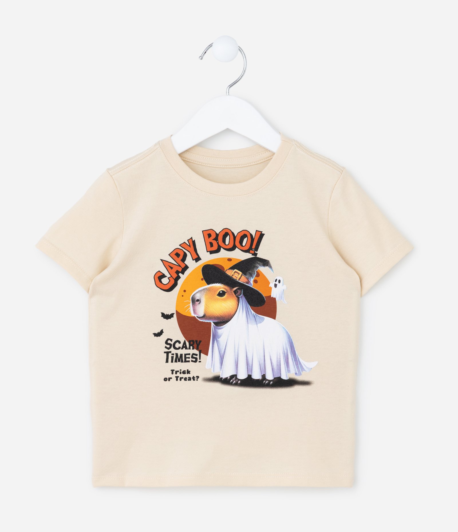 Camisa Infantil com Estampa de Halloween Capi Fantasma - Tam 1 a 6 Anos Bege 2