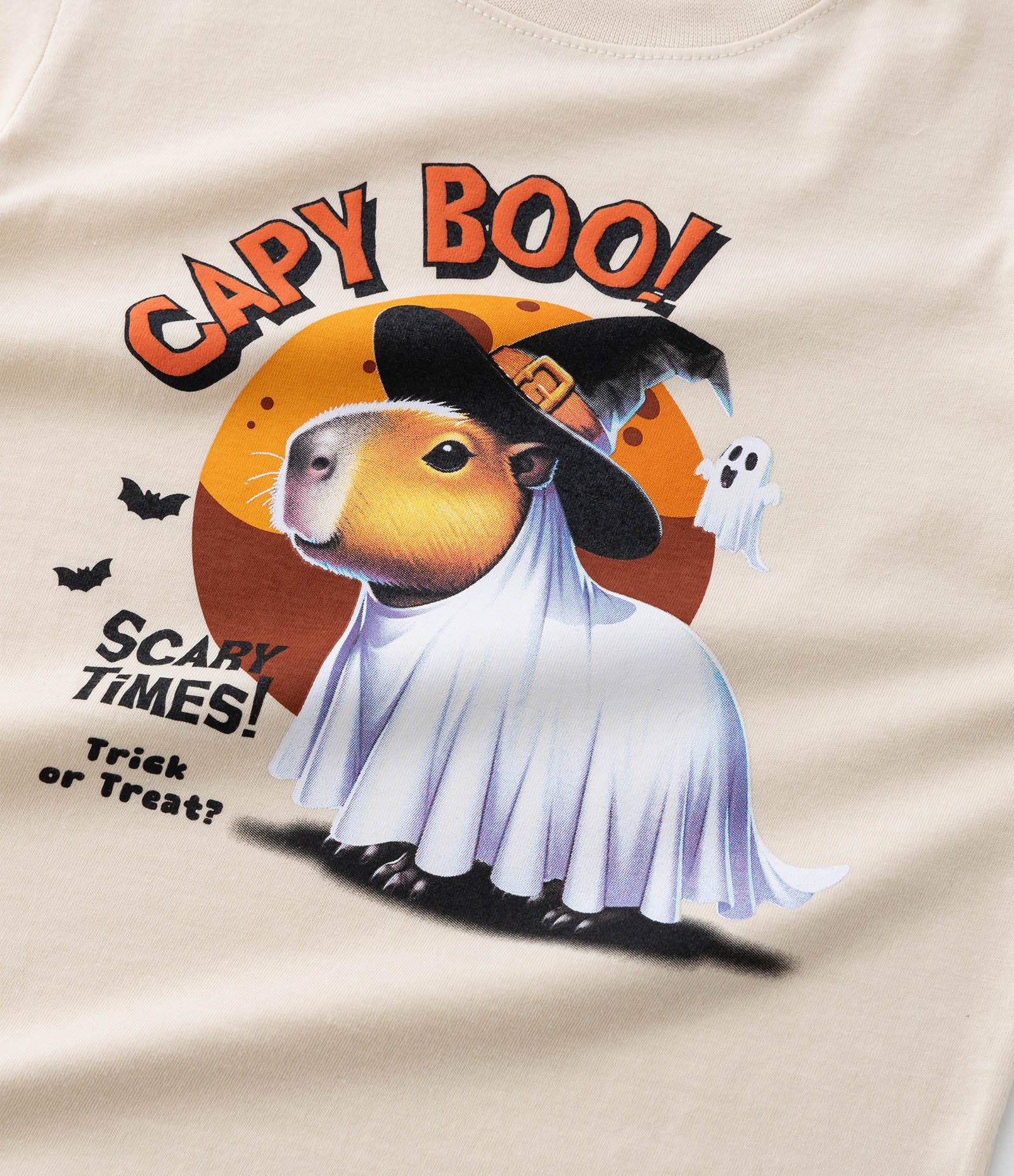 Camisa Infantil com Estampa de Halloween Capi Fantasma - Tam 1 a 6 Anos Bege 5