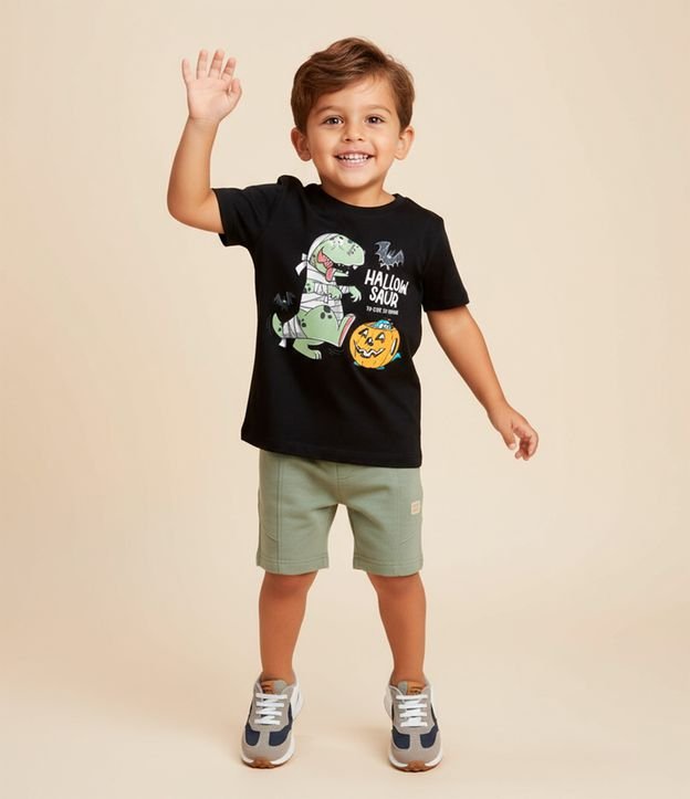 Camiseta Infantil com Estampa Dino Múmia - 1 a 6 Anos