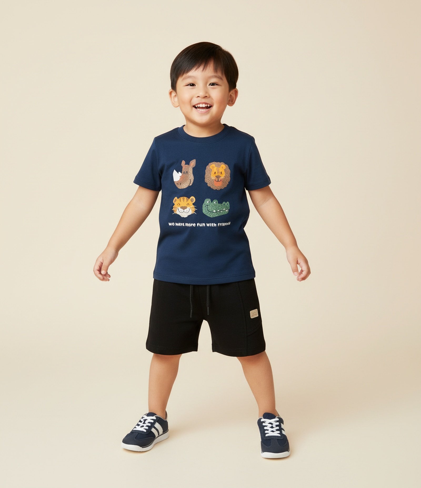 Camiseta Infantil com Estampa Bichinhos em Relevo - 1 a 6 Anos Azul 1