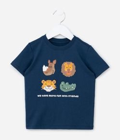 Camiseta Infantil com Estampa Bichinhos em Relevo - 1 a 6 Anos