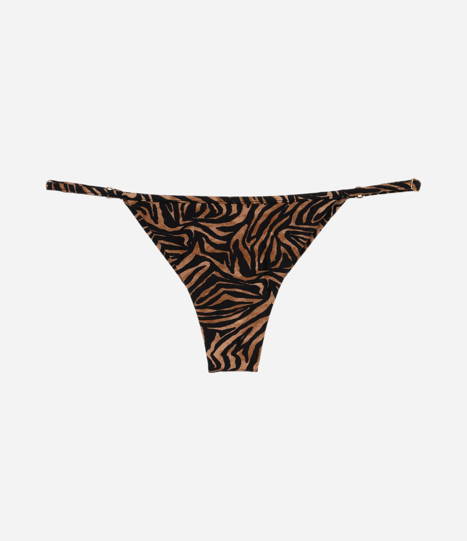 Biquíni Calcinha String em Microfibra com Estampa Animal Print Zebrada e Empina Bumbum Marrom 5