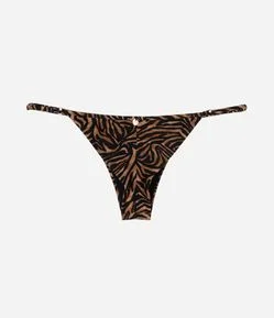 Biquíni Calcinha String em Microfibra com Estampa Animal Print Zebrada e Empina Bumbum