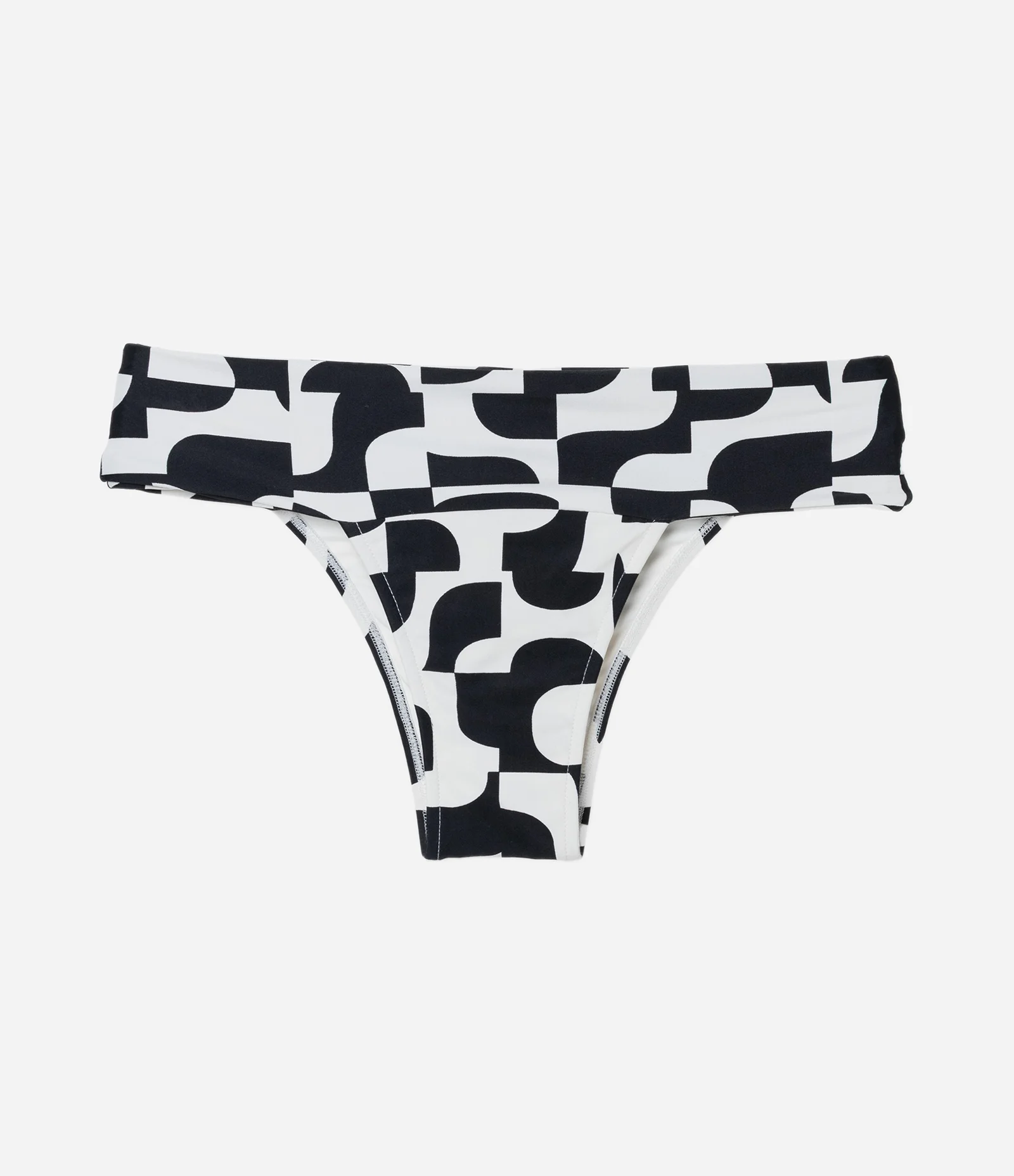 Biquíni Calcinha Pala Larga em Microfibra com Estampa Calçado Branco/Preto 6