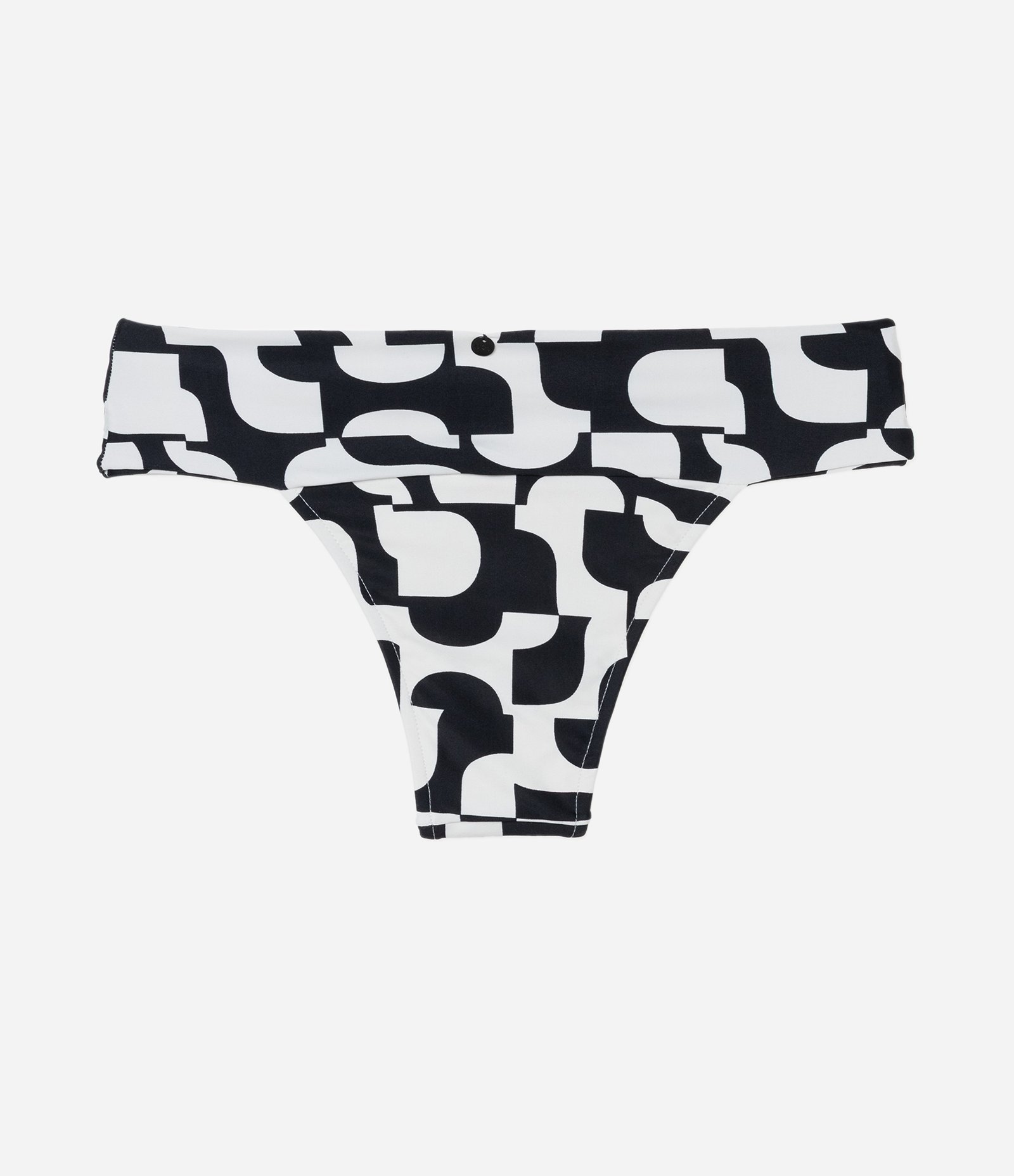 Biquíni Calcinha Pala Larga em Microfibra com Estampa Calçado Branco/Preto 7