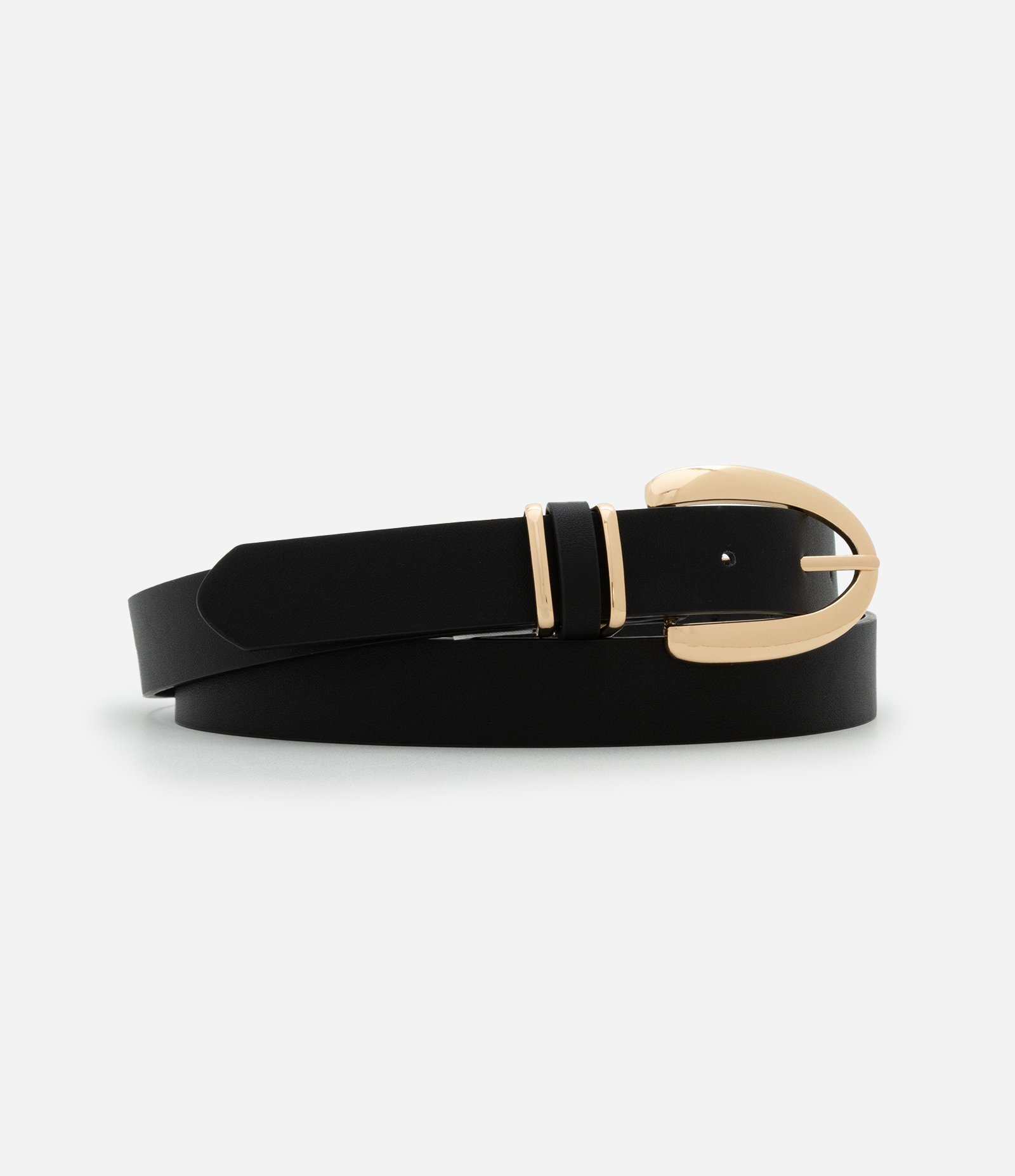 Cinto Médio em PU com Fivela Oval Curve & Plus Size Preto 2