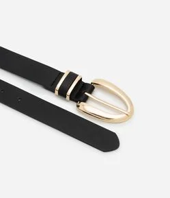 Cinto Médio em PU com Fivela Oval Curve & Plus Size