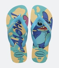 Chinelo com Estampa Stitch e Lettering Aloha! Havaianas