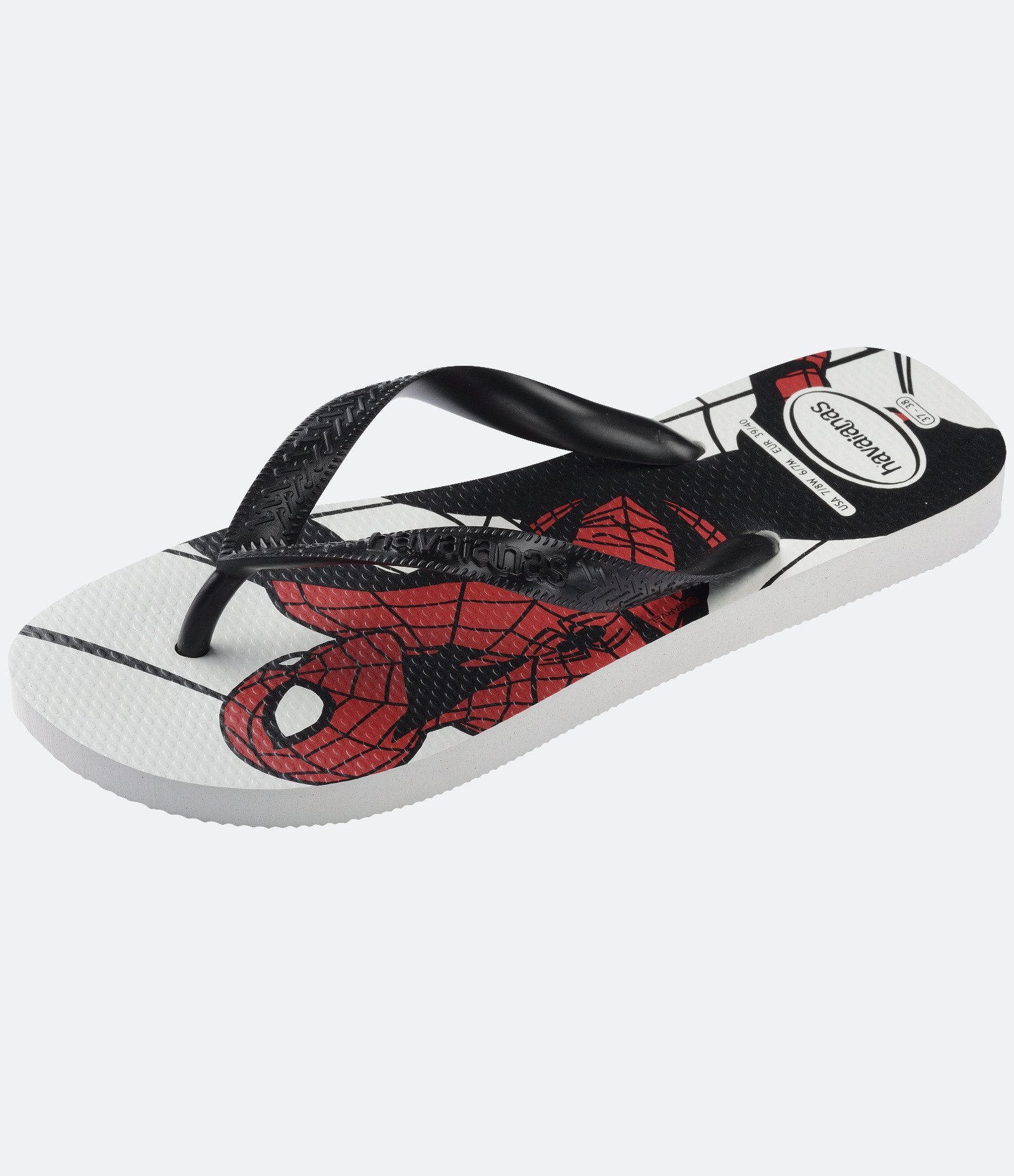 Chinelo Havaianas com Estampa Marvel Homem Aranha Branco/Preto 6