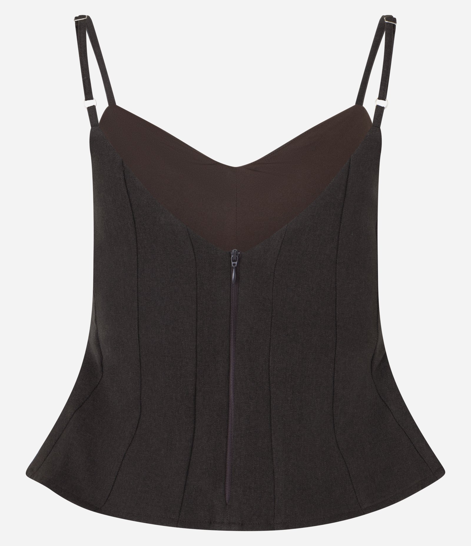 Blusa Peplum em Alfaiataria Texturizada Marrom 7