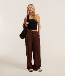 Calça Wide Leg Alfaiatada com Amarração