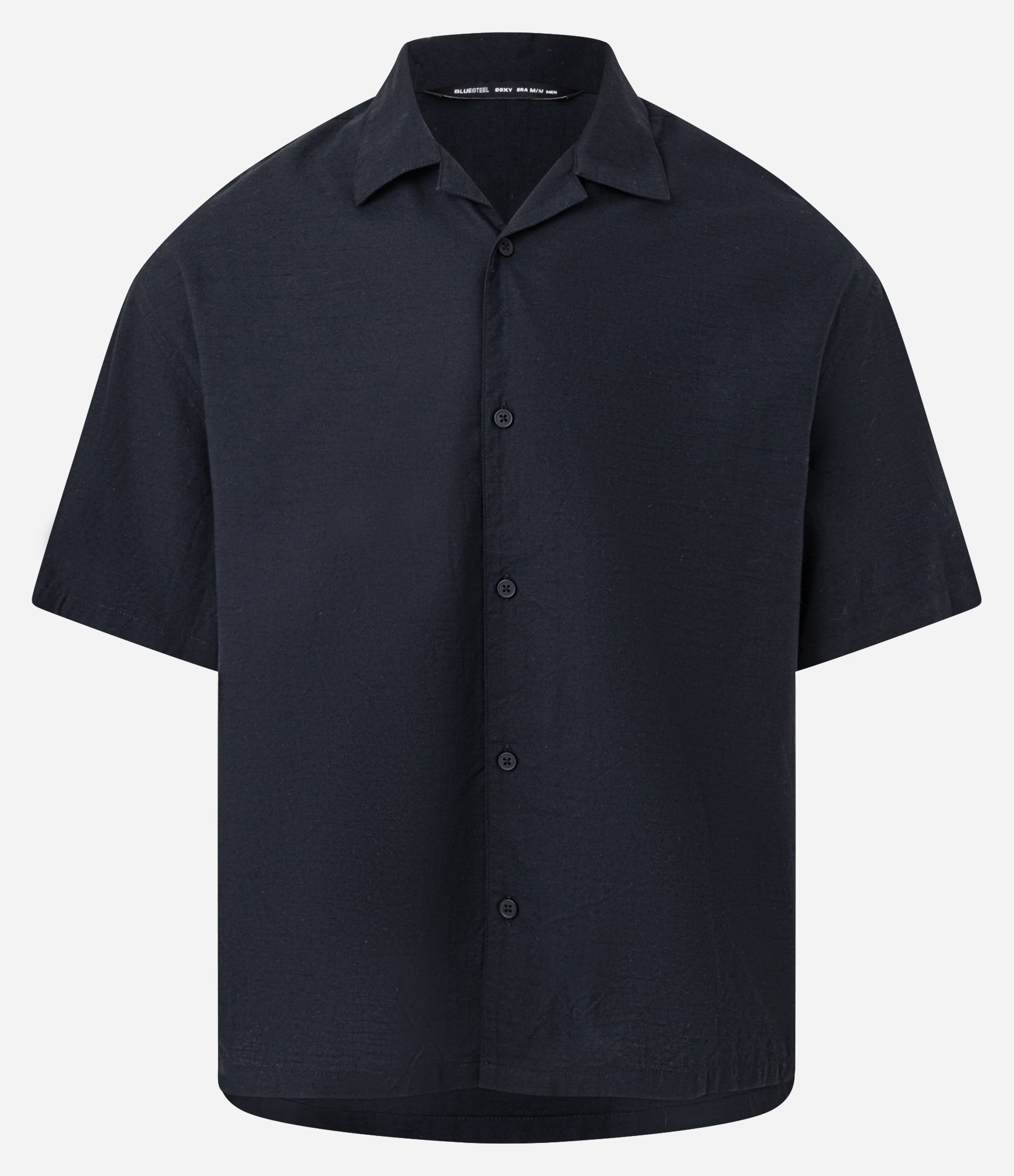 Camisa Boxy em Algodão Texturizado Preto 4