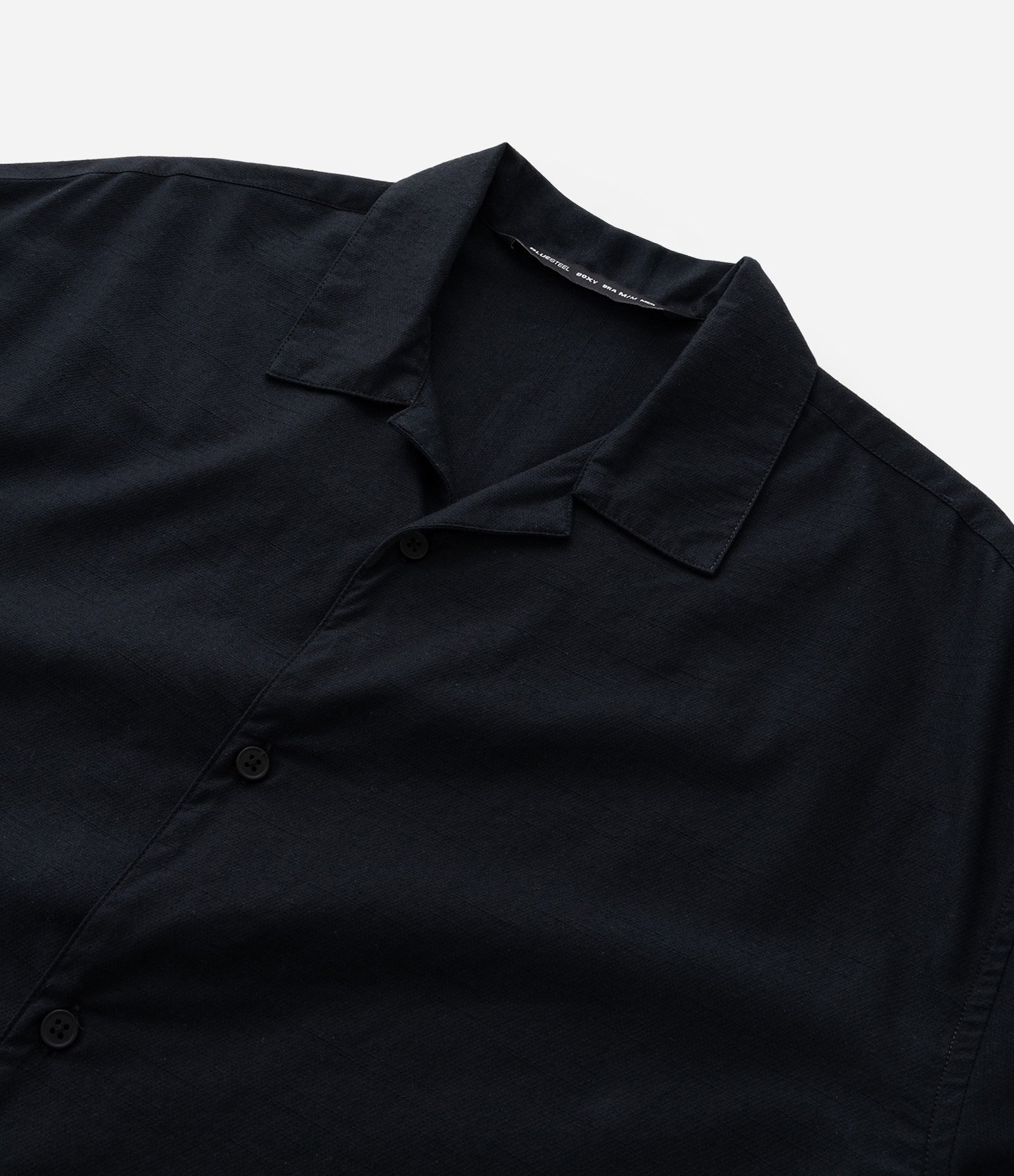 Camisa Boxy em Algodão Texturizado Preto 6