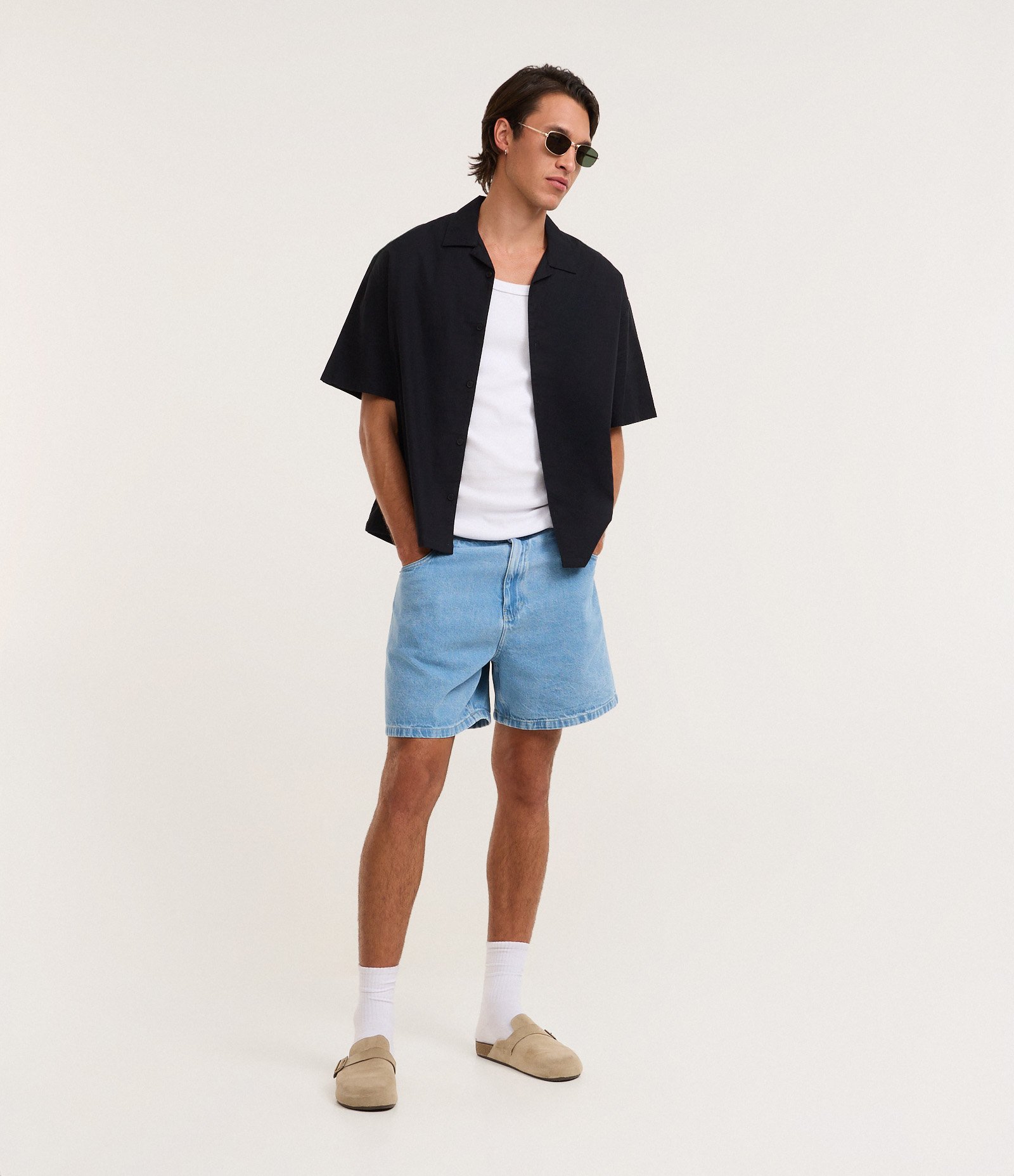 Camisa Boxy em Algodão Texturizado Preto 2