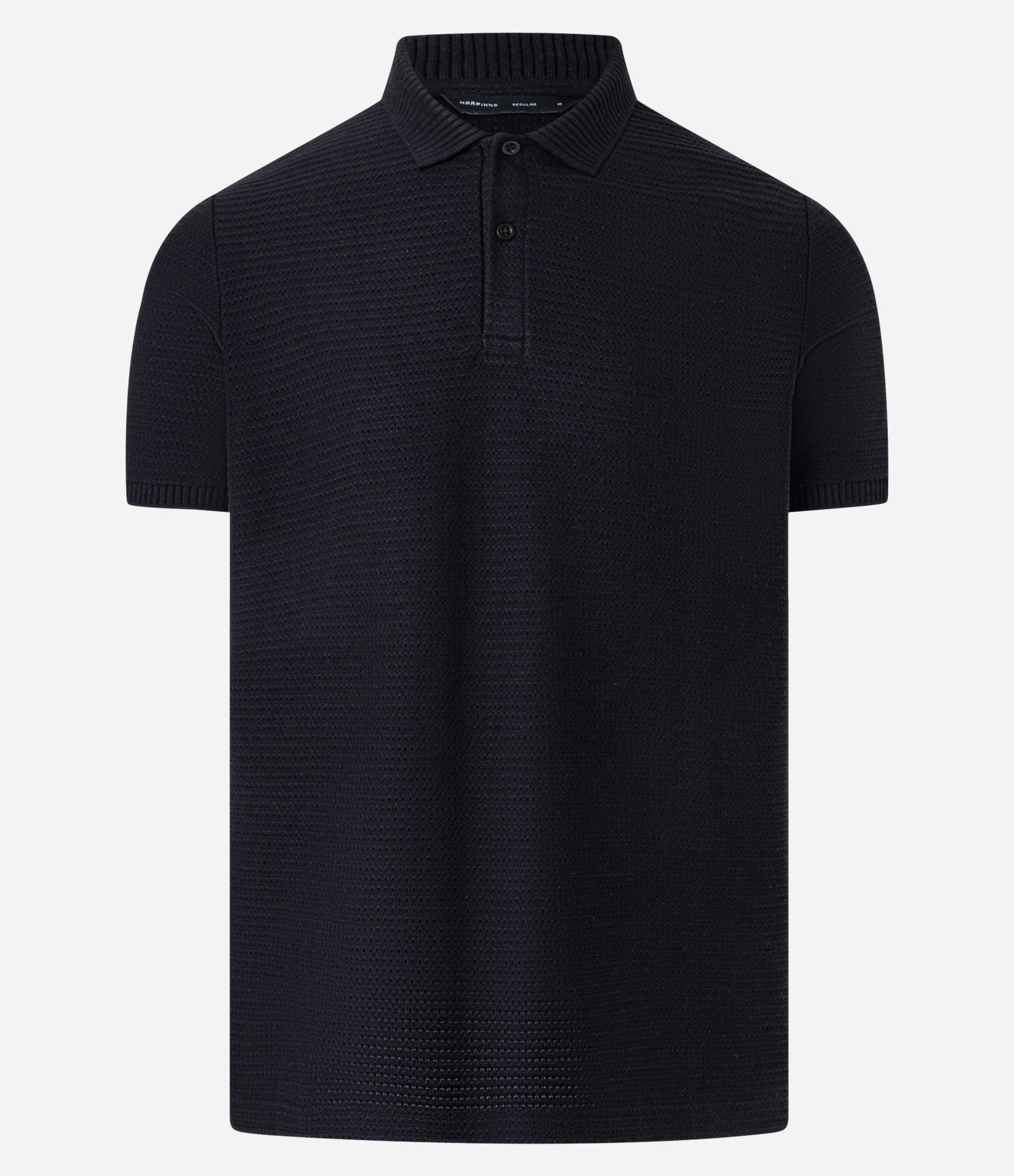 Camisa Polo Regular em Jacquard Texturizada Preto 5