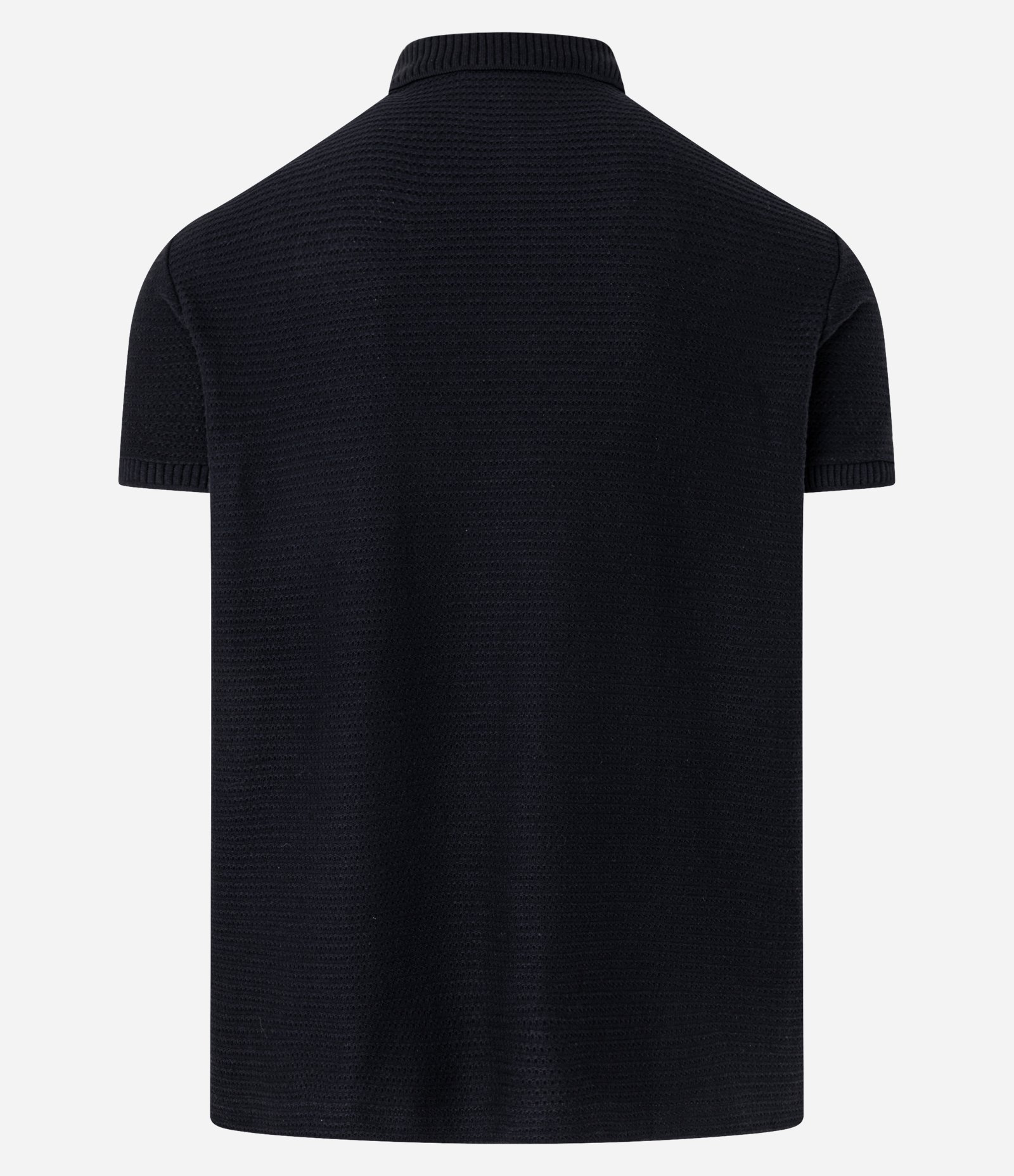 Camisa Polo Regular em Jacquard Texturizada Preto 7