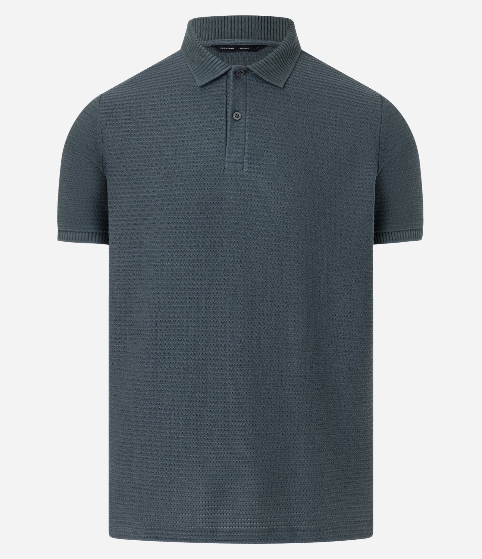 Camisa Polo Regular em Jacquard Texturizada Cinza 5