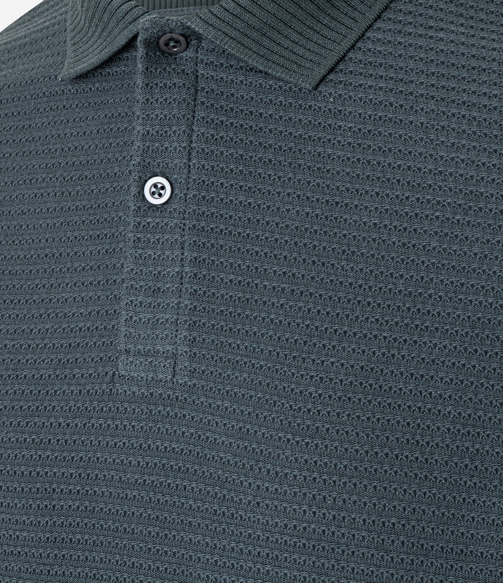 Camisa Polo Regular em Jacquard Texturizada Cinza 6