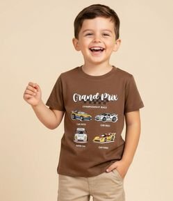 Camiseta Infantil com Estampa de Carros  - Tam 1 a 6 Anos