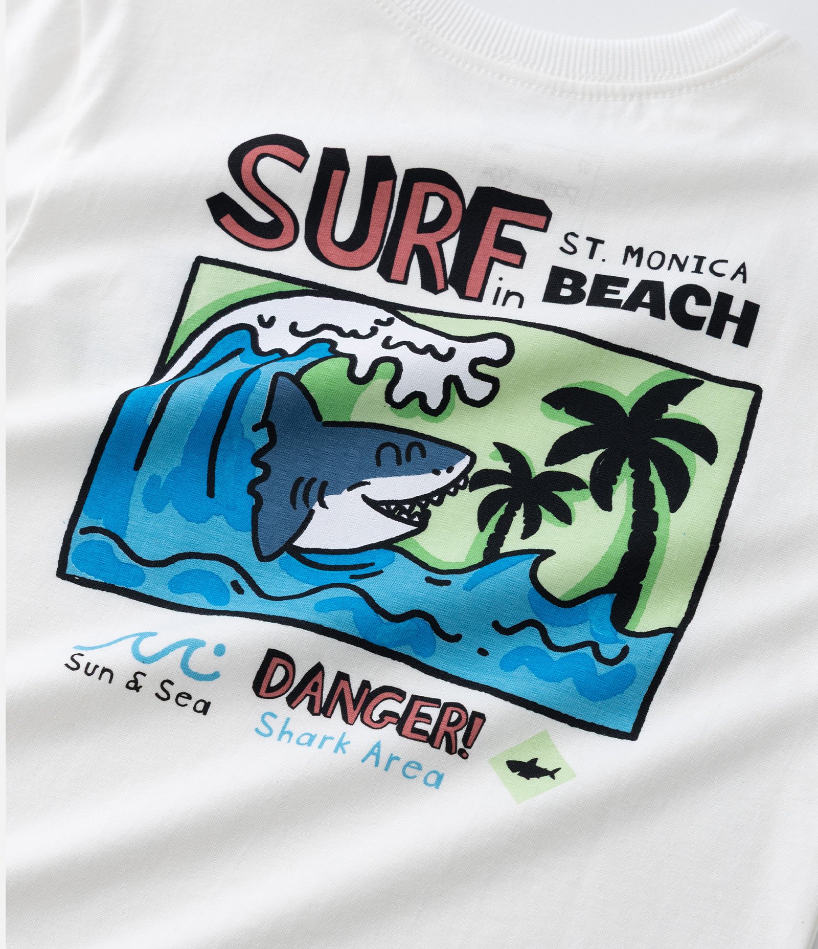 Camiseta Infantil com Estampa Frente e Costas Surf - Tam 1 a 6 Anos Branco 6